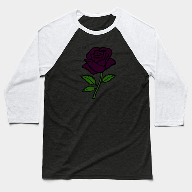 Deep Purple Rose Baseball T-Shirt by PorcelainRose